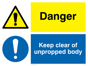 CV138: danger keep clear of unpropped body