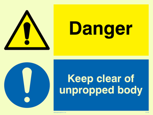 CV138: danger keep clear of unpropped body
