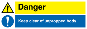 CV138: danger keep clear of unpropped body
