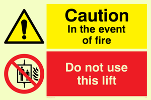 CV140: Event of fire do not use lift