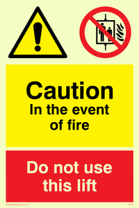 CV140: Event of fire do not use lift