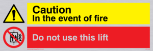 CV140: Event of fire do not use lift