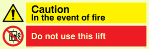 CV140: Event of fire do not use lift
