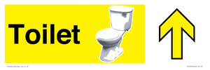 CV14230: Toilet Sign Dementia Friendly Yellow Directional