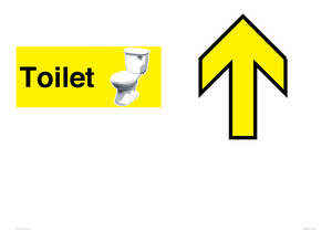 CV14230: Toilet Sign Dementia Friendly Yellow Directional