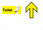 CV14230: Toilet Sign Dementia Friendly Yellow Directional