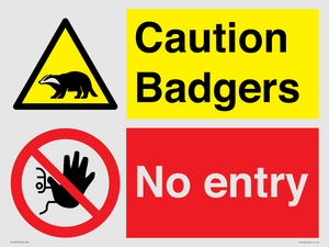 CV16879: Caution Badgers No entry