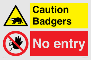 CV16879: Caution Badgers No entry