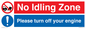 CV16903: No idling Zone - Please turn off your engine