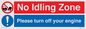 CV16903: No idling Zone - Please turn off your engine