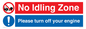 CV16903: No idling Zone - Please turn off your engine