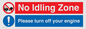 CV16903: No idling Zone - Please turn off your engine