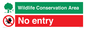 CV16954: Wildlife Conservation Area - No entry