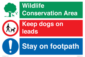 CV16965: Wildlife Conservation Area - Keep dogs on leads - stay on footpaths