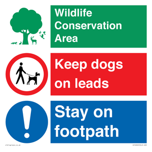 CV16965: Wildlife Conservation Area - Keep dogs on leads - stay on footpaths