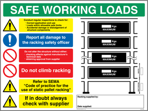 CV5196: Safe Working Load Racking Sign