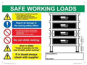 CV5196: Safe Working Load Racking Sign