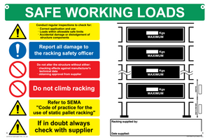 CV5196: Safe Working Load Racking Sign