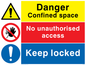 CV5376: Confined space combination sign