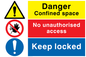 CV5376: Confined space combination sign
