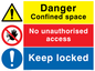 CV5376: Confined space combination sign