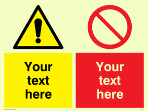 CV5544: Custom Warning & prohibition combination Sign