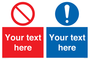 Not Compulsory Sign CV5545: Custom Prohibition & mandatory combination Sign – Viking Signs