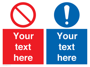 CV5545: Custom Prohibition & mandatory combination Sign