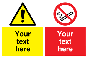 CV5546: Custom No smoking & warning combination Sign