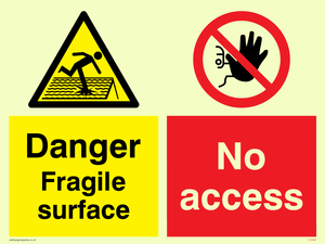 CV5588: Danger Fragile surface No access Combination Sign