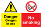 CV5733: No smoking Oxygen in use Combination Sign