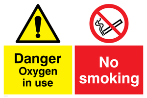 CV5733: No smoking Oxygen in use Combination Sign