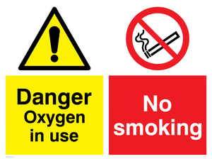 CV5733: No smoking Oxygen in use Combination Sign
