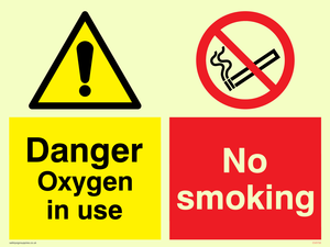 CV5733: No smoking Oxygen in use Combination Sign