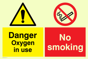 CV5733: No smoking Oxygen in use Combination Sign