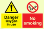 CV5733: No smoking Oxygen in use Combination Sign