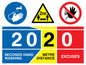 CV6010: 2020 20 seconds hand washing 2 metre distance 0 excuses