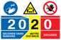 CV6010: 2020 20 seconds hand washing 2 metre distance 0 excuses