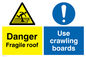 CV610: danger fragile roof use crawling boards