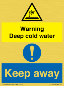 CV7328: Warning Deep cold water Keep away