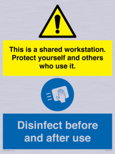 CV7332: This is a shared workstation. Protect yourself and others who use it. // Disinfect before and after use