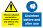 CV7332: This is a shared workstation. Protect yourself and others who use it. // Disinfect before and after use