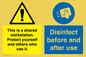 CV7332: This is a shared workstation. Protect yourself and others who use it. // Disinfect before and after use
