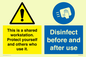 CV7332: This is a shared workstation. Protect yourself and others who use it. // Disinfect before and after use