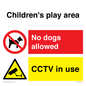 CV7376: Children's play area. No dogs allowed, CCTV in use