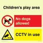 CV7376: Children's play area. No dogs allowed, CCTV in use