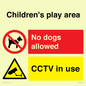 CV7376: Children's play area. No dogs allowed, CCTV in use