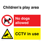 CV7376: Children's play area. No dogs allowed, CCTV in use