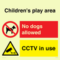 CV7376: Children's play area. No dogs allowed, CCTV in use