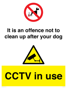 CV7377: It is an offence not to clean up after your dog. CCTV in use